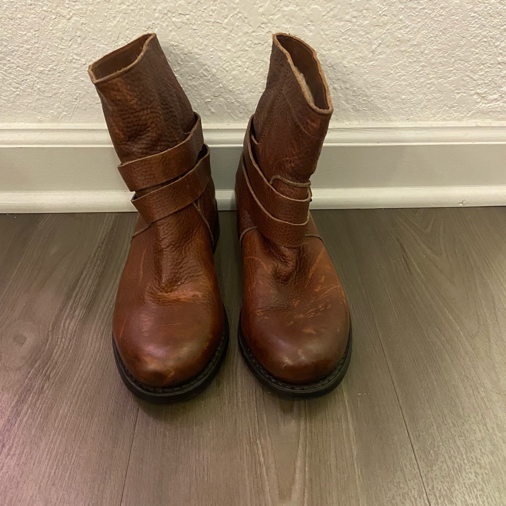 Blackstone brown moto style boots w/ genuine shearling lining sz EU 37 U…